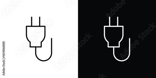 Electrical plug icon. Editable strokes icons for your design
