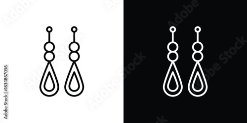 Earrings icon. Editable strokes icons for your design