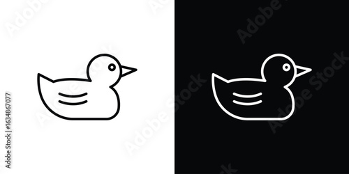 Duck icon. Editable strokes icons for your design