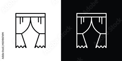 Curtains icon. Editable strokes icons for your design