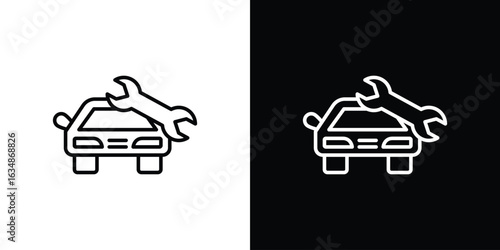 Car repair icon. Editable strokes icons for your design