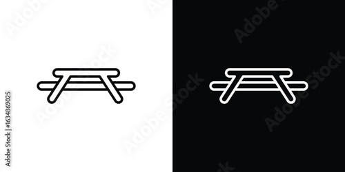 Camping table icon. Editable strokes icons for your design