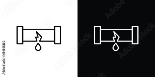 Broken pipe icon. Editable strokes icons for your design