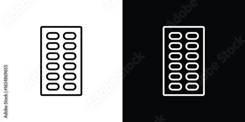 Blister drug pack icon. Editable strokes icons for your design