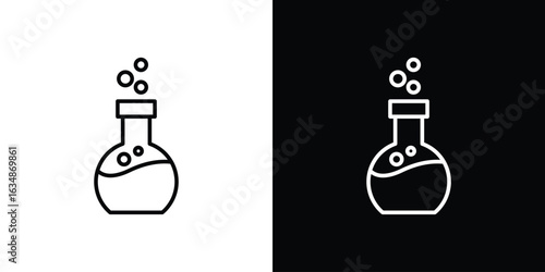 Beaker icon. Editable strokes icons for your design