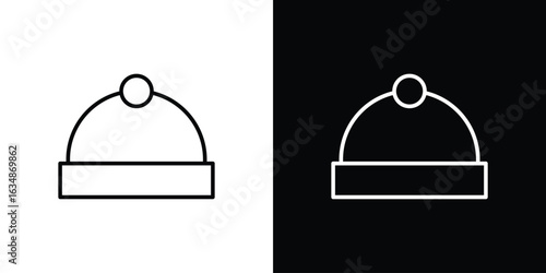 Beanie icon. Editable strokes icons for your design
