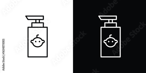 Baby shampoo icon. Editable strokes icons for your design