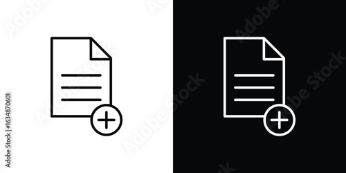 Add document icon. Editable strokes icons for your design