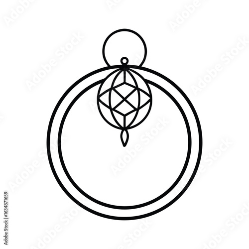 ring with dream catcher line art