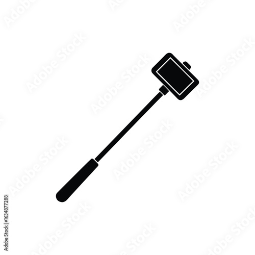 A selfie stick silhouette vector art illustration