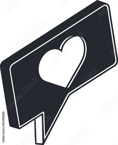 Heart with arrow vector icon for love and romance illustration