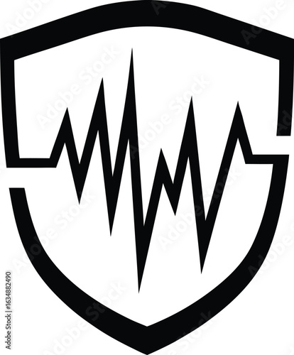 Heartbeat graph on monitor screen vector illustration
