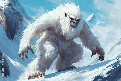 Majestic Yeti in Snowy Mountains