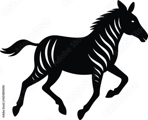 Black zebra silhouette vector