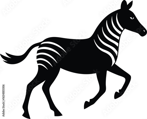 Black zebra vector icon