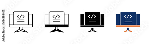 Coding icon sheet multiple style collection