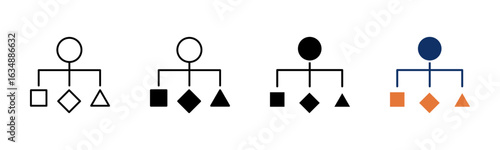Algorithm icon sheet multiple style collection
