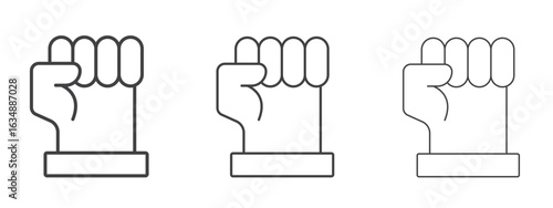 Will power icon in line art doodle style. Editable stroke outline sign, eps 10