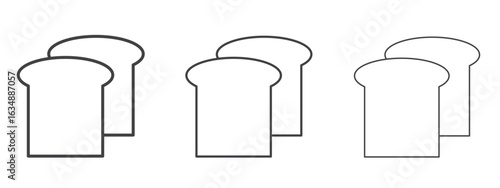 White bread icon in line art doodle style. Editable stroke outline sign, eps 10