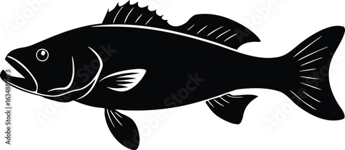 largemouth bass fish silhouette vector icon
