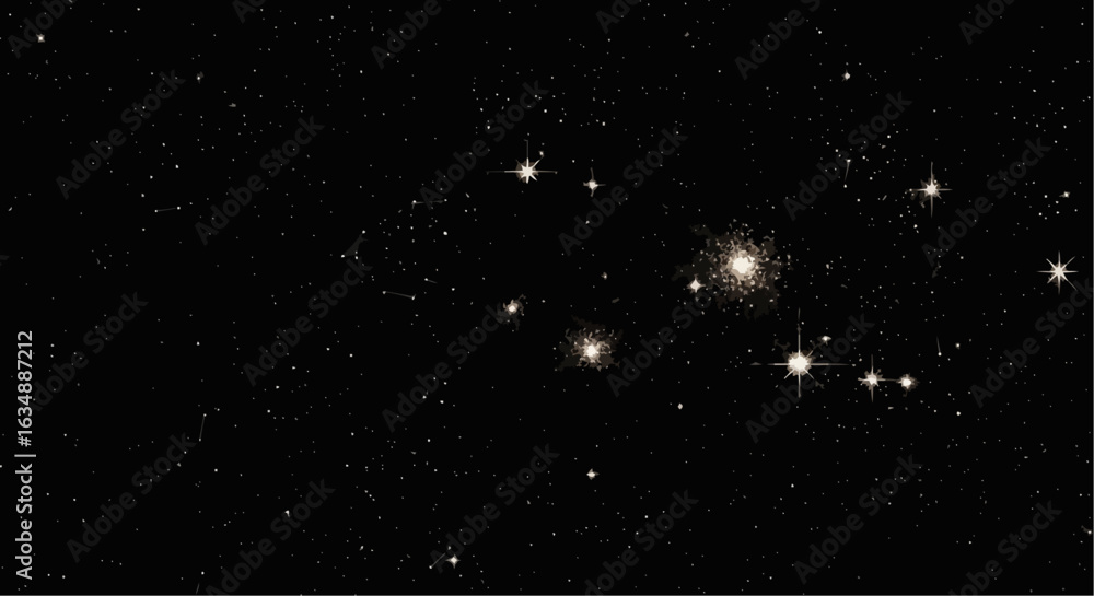 Fototapeta premium Background with stars, vector pattern night sky filled with lots of stars.