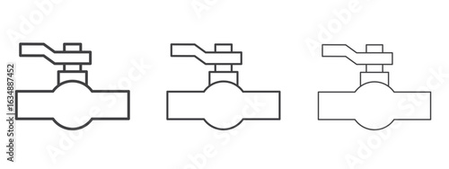 Valve icon in line art doodle style. Editable stroke outline sign, eps 10