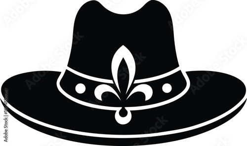 mardi gras hat isolated silhouette vector