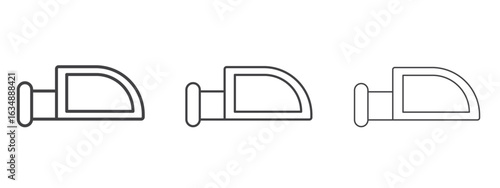 Side mirror icon in line art doodle style. Editable stroke outline sign, eps 10