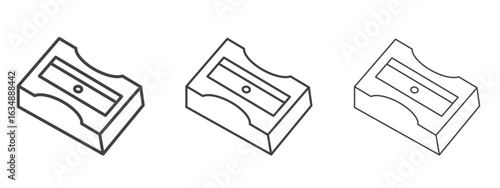 Sharpener icon in line art doodle style. Editable stroke outline sign, eps 10