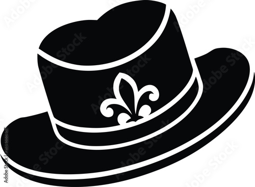 mardi gras hat silhouette vector icon