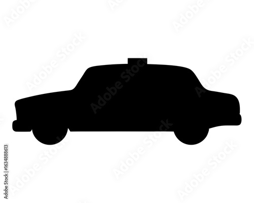 Silhouette of a taxi cab showing the overall structure and design