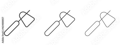 reflex hammer icon in line art doodle style. Editable stroke outline sign, eps 10