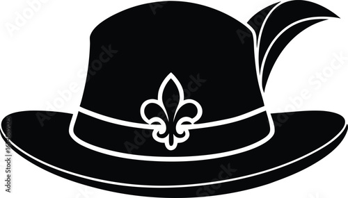 mardi gras hat silhouette vector