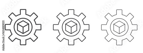 Product development icon in line art doodle style. Editable stroke outline sign, eps 10