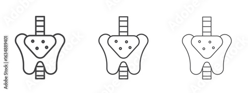 Pelvis icon in line art doodle style. Editable stroke outline sign, eps 10