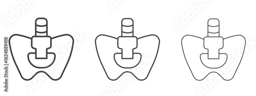 Pelvic area icon in line art doodle style. Editable stroke outline sign, eps 10
