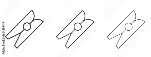Peg icon in line art doodle style. Editable stroke outline sign, eps 10