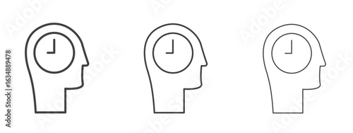 Patience icon in line art doodle style. Editable stroke outline sign, eps 10
