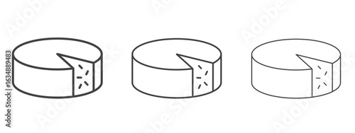 Parmesan icon in line art doodle style. Editable stroke outline sign, eps 10
