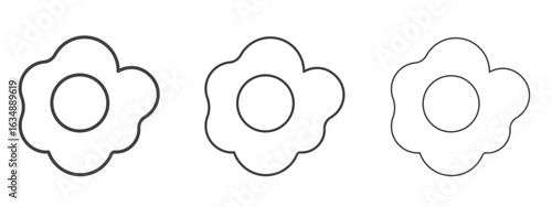 Omelet icon in line art doodle style. Editable stroke outline sign, eps 10