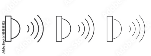 Motion sensor icon in line art doodle style. Editable stroke outline sign, eps 10