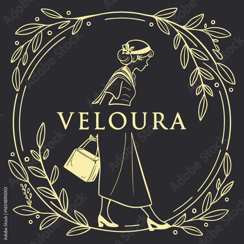 Veloura: Luxury Fashion Brand Logo Design with Minimalist Royal Aesthetic