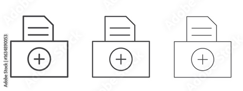 Medical history icon in line art doodle style. Editable stroke outline sign, eps 10