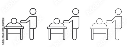 Massage icon in line art doodle style. Editable stroke outline sign, eps 10