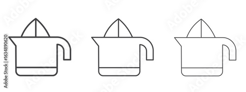 Juicer squeezer icon in line art doodle style. Editable stroke outline sign, eps 10