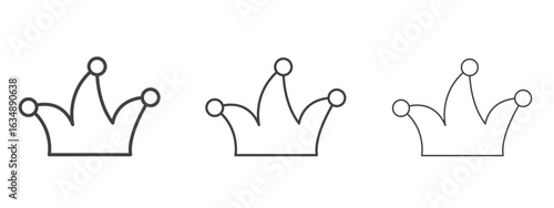 Joker hat icon in line art doodle style. Editable stroke outline sign, eps 10