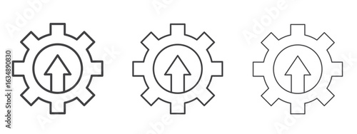 Improvement icon in line art doodle style. Editable stroke outline sign, eps 10