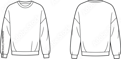 Classic crewneck sweatshirt with long raglan sleeves, ribbed cuffs and hem, relaxed fit, casual unisex pullover design