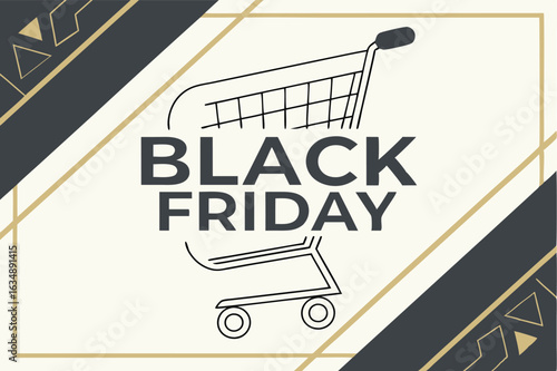 create a modern black friday poster with minimal black and white color