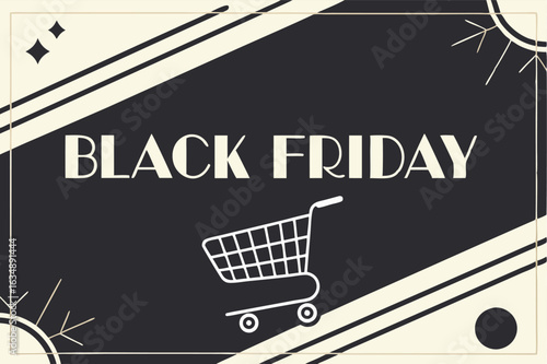 create a modern black friday poster with minimal black and white color